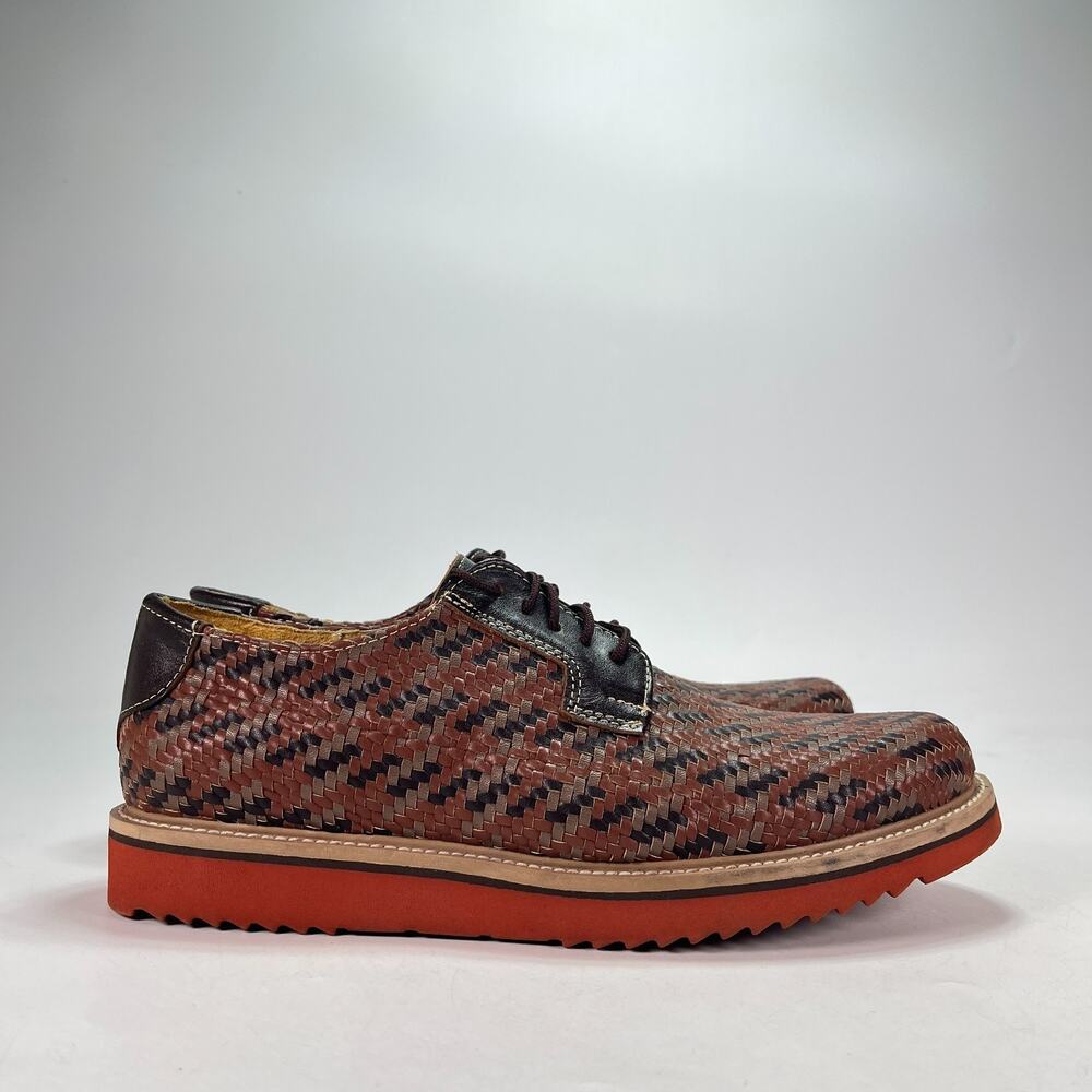 Ábito Woven Brown Lace Up Comfort Casual Dress Derby Oxford Shoes Men's Size 10